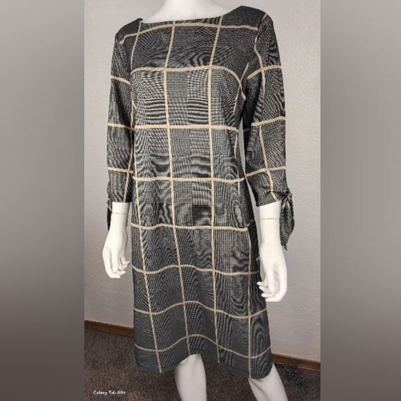 Liz Claiborne -Plaid Gray Women's Dress - Picture 4 of 5